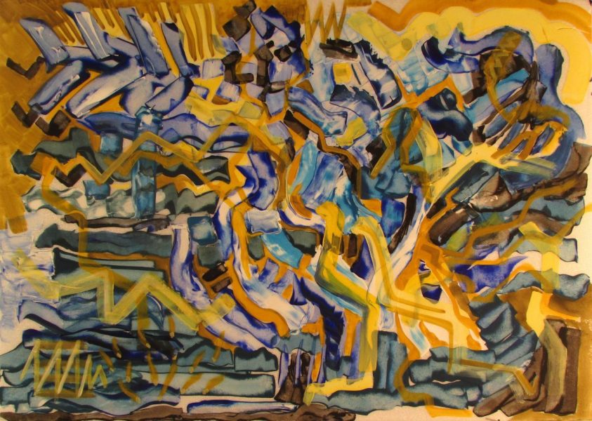 GS,Thinking to Van Gogh death, 2014, acryl on stiropole sheet, 70 x 50 cm