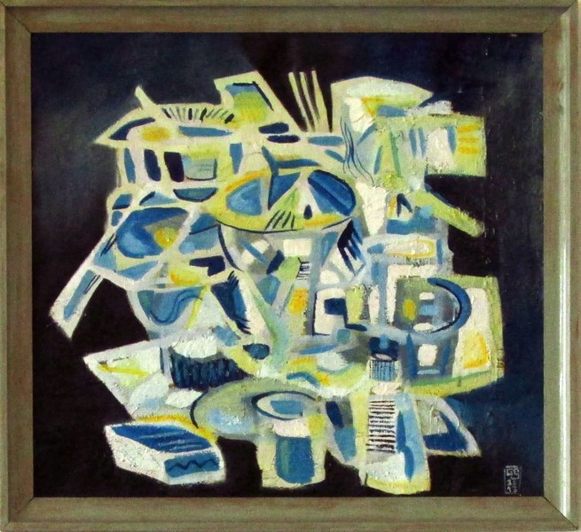 GS, Natura morta in Blue, 2013, oil on canvas, 50x50cm